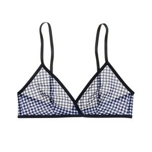 NWT J. Crew French Bralette Gingham Microfiber